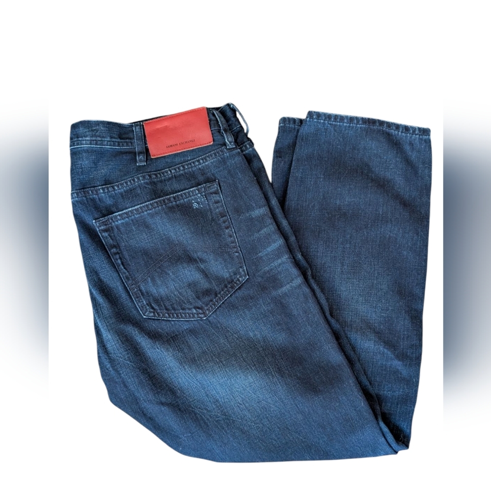 Armani Exchange Blue Straight Jeans with Timeless Style